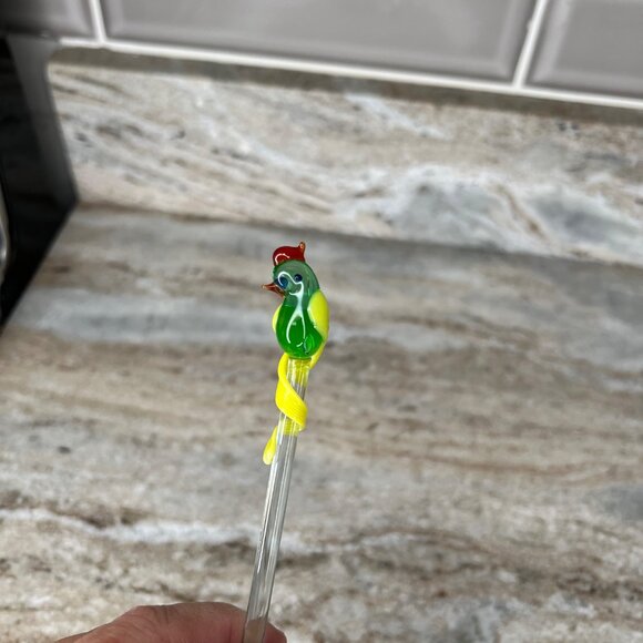 Glass Stir Sticks Bird Designs Unique Set Of 4 Cocktail Swizzle Stick Barware - Picture 8 of 12